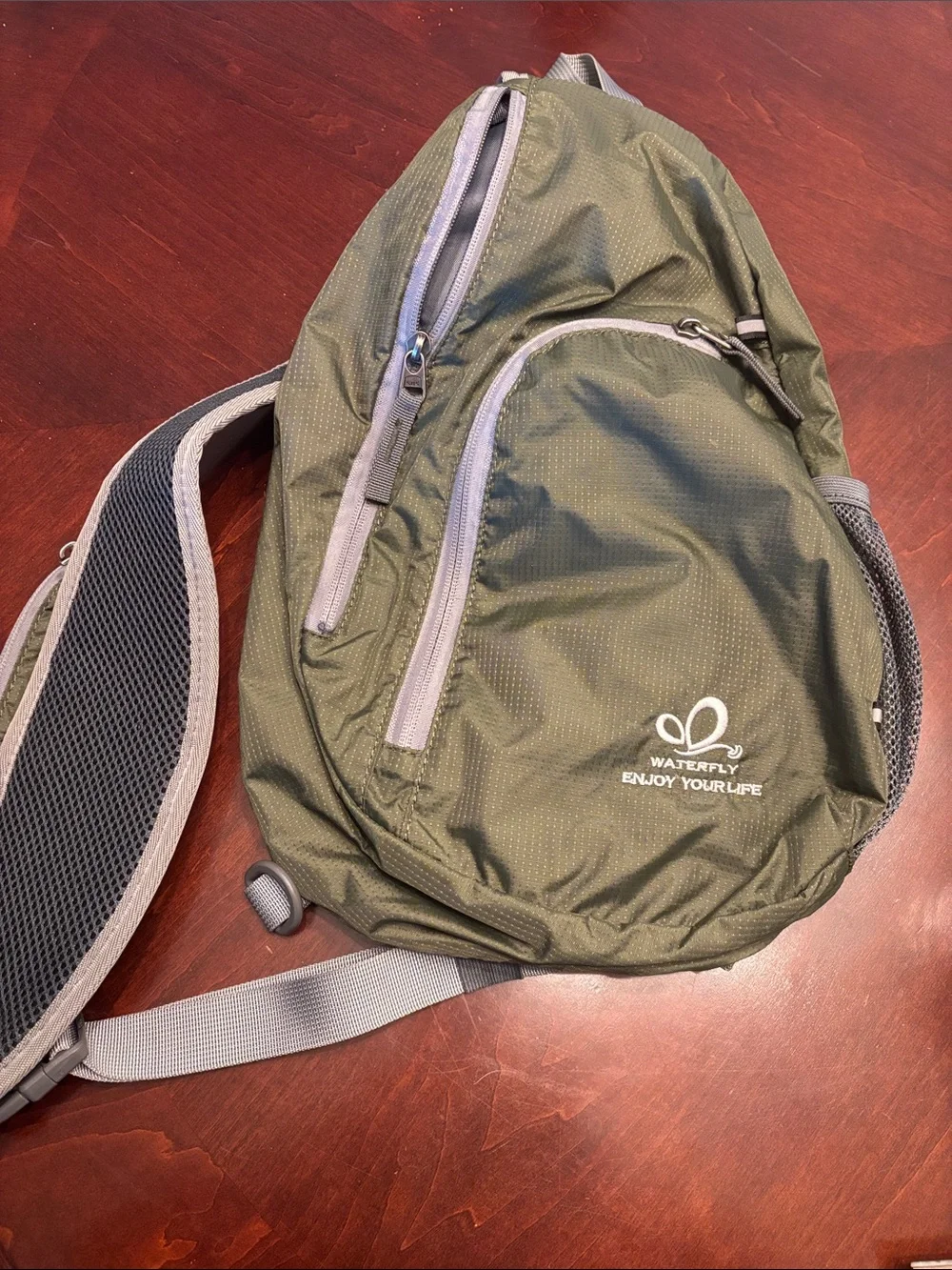 Olive Green Crossbody Sling Bag for Men
